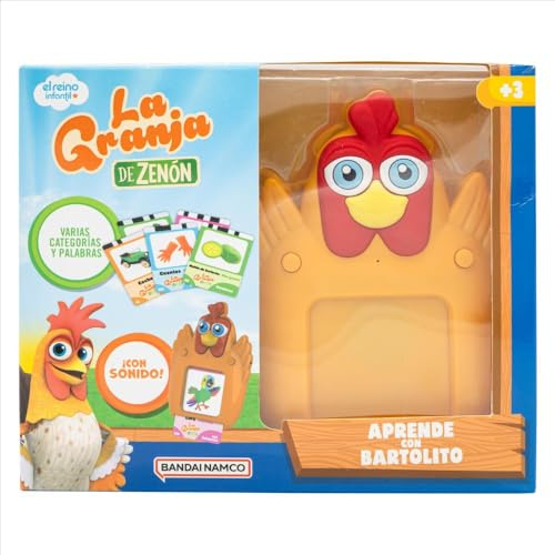 BANDAI - Tablet Educativa Aprende con Bartolito - La Granja de Zenón - Juguete Interactivo Infantil con Cartas Educativas - Aprende Español e Inglés - Multicolor (GM85006)