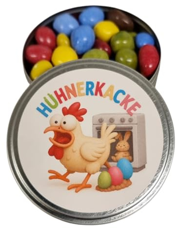 AnyCakes Hühnerkacke aus der Dose Scherzartikel Lustige Geschenkidee Party Brüller Spaßgeschenk Ostern Geburtstagsgeschenk. (Hühnerkacke)