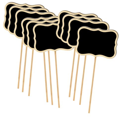 RORPOIR Lot de 20 Étiquettes Décoratives en Bois de Vague, Mini-tableaux Noirs à Craie, Panneau de Jardin pour Marquage de Fleurs et Plantes, pour Décoration Mariage et Signalétique