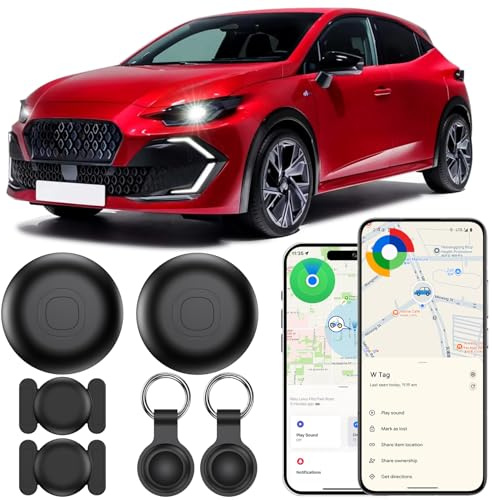 CMINGKEJI GPS Coche Localizador Pack 2 ud, Magnético Localizador GPS Android e iOS, Smart Tag sin Suscripción, Resistente al Agua (IP68), Resistente, para Moto, Cartera, Maleta Cabina