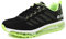 frysen Herren Damen Sportschuhe Laufschuhe mit Luftpolster Turnschuhe Profilsohle Sneakers Leichte Schuhe Blackgreen 46