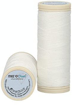 MEZ Duet Stärke 100 4644100-04000 weiß Nähgarn, 100 % Polyester, 50m
