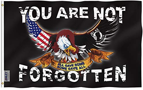 Anley Fly Breeze 3x5 Ft POW/MIA Flagge - Lebendige Farbe und UV-beständig - Canvas Header und Messing Grommet - Sie sind nicht vergessen 3 X 5 Ft
