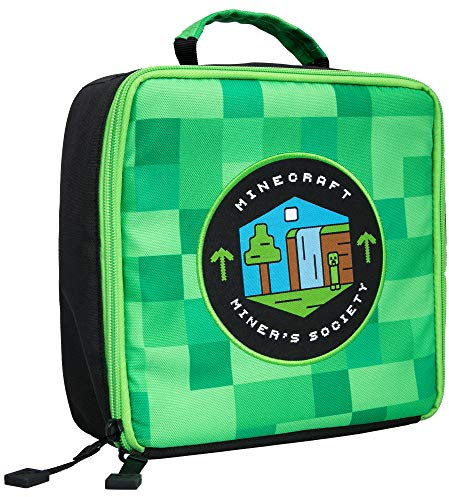 Minecraft Childrens Kids Official Miners Society Green Lunch Box