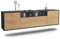 Dekati Lowboard Fort Wayne hängend (180x49x35cm) Korpus anthrazit matt - Front Holz-Design Eiche - Push to Open