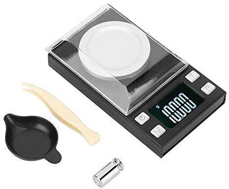 Digitale elektronische Waage, 0,001 g, hohe Präzision, tragbare Mini-LCD-Digitalwaage, elektronische Waage, zum Wiegen von Schmuck, Goldpillen (100 g/0,001 g)