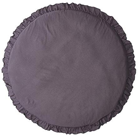 Tubayia Baumwolle Spielmatte Baby Krabbelmatte 100cm Runde Kinderteppich Kinderzimmer Teppich (Dunkelgrau)