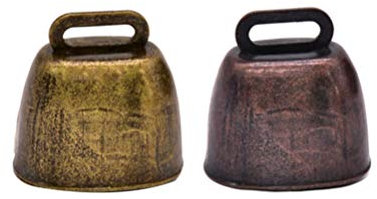 Milisten 2 Stücke Kuhglocken Fern Schafe Eisen Glocken Vieh Laut Tier Weiden Lassen Glocke Bronze Rot Bronze Stil