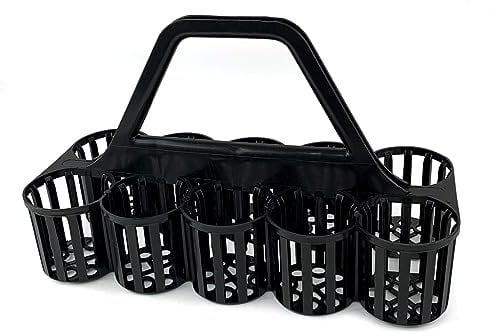 We Can Source It Ltd - Glass Carrier 10 Compartment Black Basket Bottle Holder Plastic Collector.