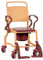 FabaCare Toilettenrollstuhl Bonn, made in Germany, Premium Toilettenstuhl, WC Rollstuhl, fahrbar, mit Eimer, bis 130 kg, Terracotta-Rubinrot