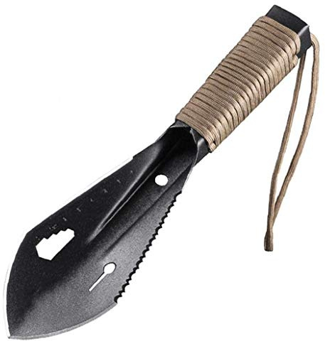 CLQ Nylon Wickelseil Schaufel Edelstahl Griff Gartengeräte Sichere Baggerlader Multitool Handwanderschaufel Für Camping Kleine Leichte Rucksacktouren-Style 2