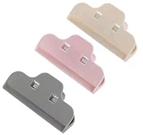 Lot de 6 pinces à sac multifonctions pour stockage des aliments - Convient pour le bureau et la maison - 6 pinces roses - 3 couleurs