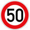 10-130 (km/h) Verkehrszeichen als Geburtstagsschild 60 cm Durchmesser, Aluminium reflektierend, jetzt auch mit Wunschzahl (50)