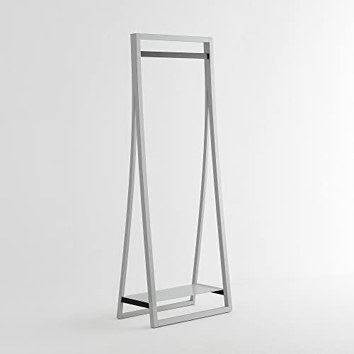 ARHome Stand Appendiabiti, 160 x 60 x 40, Grigio Chiaro, Ripiano in Vetro, Made in Italy