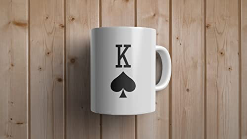 GRAVURE CONCEPT Mug céramique Saint Valentin King of Spade Queen of Heart - Idée cadeau St Valentin Amoureux - Cadeau Amour (Roi de Pique)