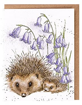 Wrendale - WILD004 - Grußkarte, Doppelkarte mit Umschlag, Igel, 14,5cm x 10,8cm