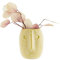 Madam Stoltz kleine Vase mit Gesicht-Prägung gelb H 10 cm Steingut Skandi