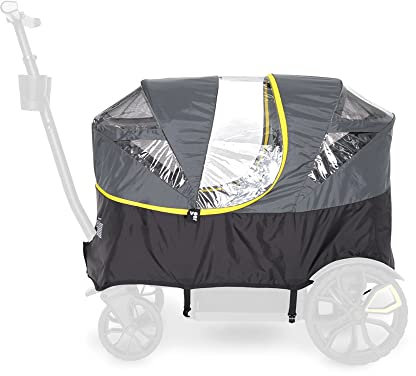 VeeR Unisex – Babys Regenverdeck, schwarz/grau/gelb, L:7 x B:19 x H:30,9 cm