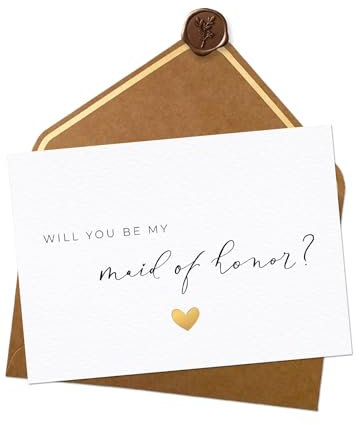 JoliCoon Karte mit Umschlag und Wachssiegel Will you be my maid of honor proposal