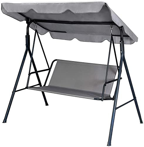 Replacement Swing Seat Cover UV Protection Chair Cover Waterproof Cover Outdoor Furniture Garden Chair Covers Bench Cover Garden Furniture Garden Swing Seat Cover Hammock Chair (138x50x50, Grey)