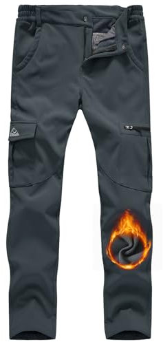 YSENTO Damen Wanderhose Wasserdicht Outdoorhose Softshellhose Winter Skihose Gefütterte Snowboardhose Trekkinghose Funktionshose(Grau,S)