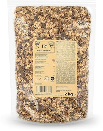 KoRo - Veganes Bio Schoko Müsli - Knusprig und herbsüß - Hoher Ballaststoffgehalt - 2 kg-Vorteilspackung