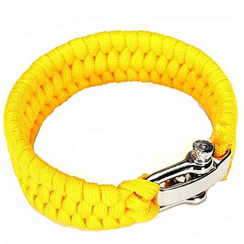 SagaSave Pulsera de supervivencia de paracaídas al aire libre, pulsera de cuerda de paracaídas de rescate de emergencia con hebilla ajustable para viajes, camping y senderismo, 25 cm, Acero inoxidable