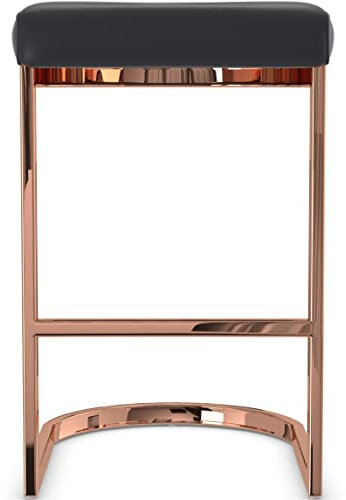 Vogue Rose Gold Bar Stool (Black PU)
