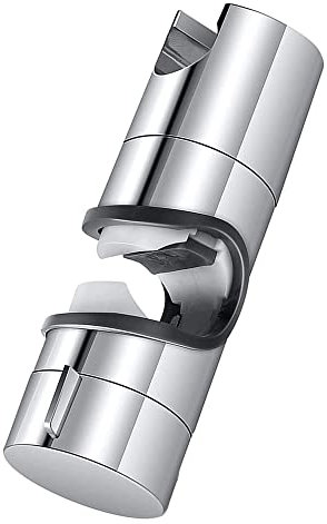 Bansusu Shower Head Holder Replacement Adjustable Shower Head Holder Shower Rail Bracket Shower Clamp for 18-25mm ABS Chrome Plated Shower Holder with Side Knob, Silver