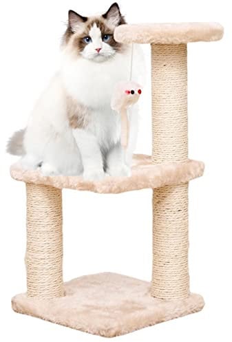 Kratzbaum für Indoor-Katzen | Kletterturm für Katzen – Kletterturm für Katzen – Liegende und erholsame Katze, quadratische Platte mit modernem mehrschichtigem Design, große Größe Jildouf