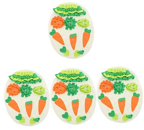 Mipcase 4 Stück Pet Sniffing Pad Sammler Schnüffelmatte Für Hamster Schnüffelpad Für Haustiere Kaninchen Langsam Katze Fütterungsmatte Zahnspielzeug Für Welpen Stoff Gras Runden