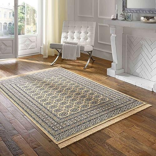 Taracarpet Teppich Palazzo Royal Vintage Bouchara beige 195x300 cm Kurzflor Orientteppich für Wohnzimmer Esszimmer und Schlafzimmer