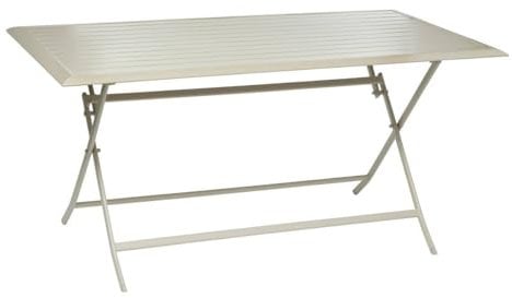 Hespéride - Table de Jardin Pliante Rectangulaire Azua Argile - 6 Places - Aluminium Traité Epoxy Antirouille
