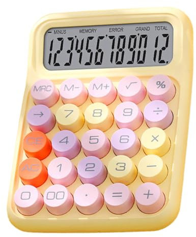 Calculatrice, Calculatrice électronique Colorée, Résistante aux éclaboussures, Exquise pour le Bureau pour la Salle de Classe (Jaune)