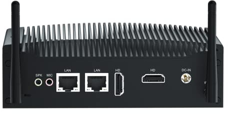 VENOEN Fanless Mini PC Core i7 10510u, WIN11 Pro Kleiner PC mit Dual LAN, 16GB RAM 512GB SSD 1TB HDD, Dual HD4k Display, 2X RS232 COM, WiFi & BT, 12V PC Lüfterlos, Auto Power On