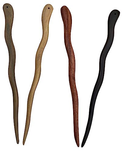 POPETPOP Juego De 4 Horquillas De Madera Para El Pelo Para Mujer Palillos Para El Pelo Horquillas Chinas Para Accesorios De Peinado