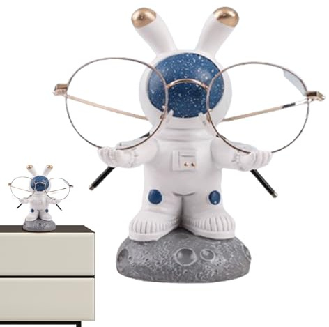 Yiurse Lunettes Stand Lapin - Support de Lunettes en Forme de Lapin Spatial - Présentoir d'animaux, Porte-Bijoux, Statue de Lapin, Ornements de Bureau pour la Maison, Le Lieu de Travail, Le Bureau