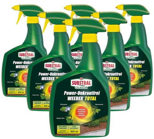 RBS24 Sparpaket Substral Power Unkrautfrei Weedex Total anwendungsfertiger Unkrautvernichter gegen Unkräuter, Moos und Gräser 6 x 800ml