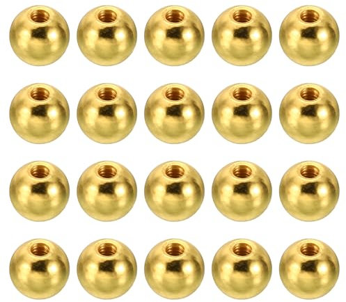 PATIKIL M3 x 9mm Dadi a Sfera Pomelli, Pz20 Tappi a Sfera Perforazione Acciaio Maniglia Foro Cieco Decorazione Dado Lampada Mobili o Progetto Fai-Da-Te, Oro Elettroforesi