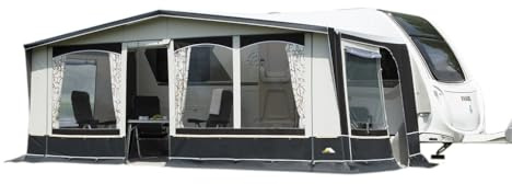 DWT Wohnwagen Vorzelt Jubilee 40 240 Travel Paket inkl.28 Alu Gestänge, Größe:Gr. 13 Umlaufmaß 911-940 cm