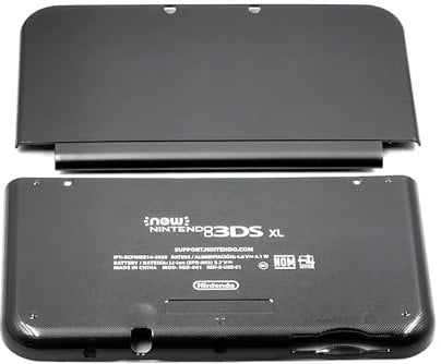 New3DSXL Extra Housing Case Shell Dark Grey 2 PCS Set Replacement, for New3DS New 3DS XL LL 3DSXL 3DSLL Game Console, DIY Black Gray Top Faceplate/Bottom Back Cover Outer Enclosure A E Face