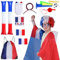 CoolChange Grand Paquet de Supporter de France pour la Coupe d'europe 2024 | 11 pièces | avec Cape Tricolore, Drapeaux, Trompe, Baguettes de Fan, etc. (Hommes France)