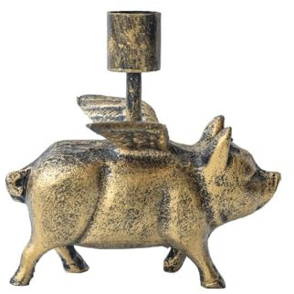 Nordischer minimalistischer und kreativer Gusseisen-Kerzenständer, Heimdekoration, personalisierte Ornamente, fliegendes Schwein