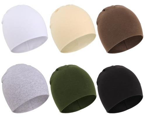 DRESHOW 6 Stücke Unisex Hut Junge Mütze Frühling Mützchen Kleinkind Wendemütze Jersey Slouch Beanie Bekleidung Infant Hut Kindergarten