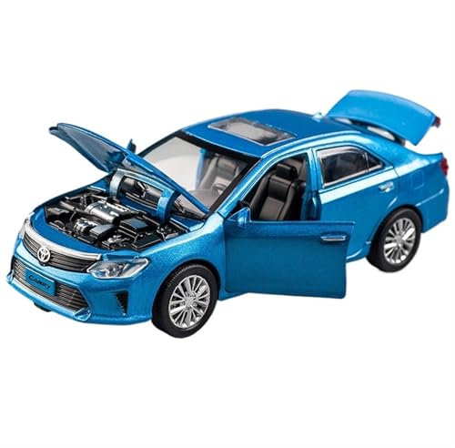 EMRGAZQD Motorfahrzeuge Replika Auto 1/32 Für Toyota Camry Replik Autos Fertige Modell Autos Druckguss Fahrzeuge Mit Sound Licht Originalgetreue Nachbildung(Blue)