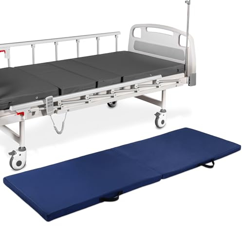 MABOZOO Fall Mats for Elderly, 70*24*2 Waterproof Bi-Fold Floor Mat Beveled Bedside Floor Mat Reduce Risk for Elderly & Hospital Patients (Blue