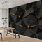 Art Fototapete Geometrische Goldene Linien Schwarz 350x256 cm Vlies Tapeten 3D Effekt Moderne Wandtapete Wohnzimmer Schlafzimmer Wandbilder Wand
