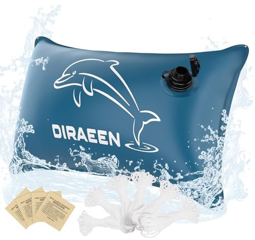 Diraeen Poolkissen Winte XXL 200 x 400 cm, doppelt versiegelte Poolmatte für oberirdische Pools, Winter, robuste, schwimmende Poolmatte, extrem langlebige 0,4 mm PVC-Winter-Pool-Luftmatte