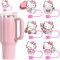 ROMANVIC Stanley Cup Accessories Hello Kitty, Includes 6 Straw Covers for Stanley Cup 1.2 L and 850 ml Cups (Red)