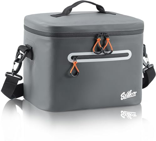 Sydioor Bolsa Refrigeradora 24L Portátil Aislada y Impermeable, Ideal para Camping, Picnics y Aventura, Gris Oscuro